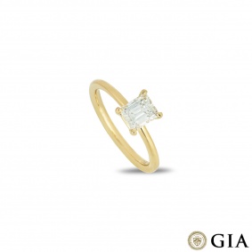 Yellow Gold Emerald Cut Diamond Ring 0.83ct E/VS1 Yellow Gold Emerald Cut Diamond Ring 0.83ct E/VS1